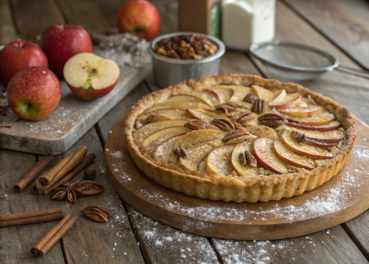 Apple-and-pecan-danish-tart